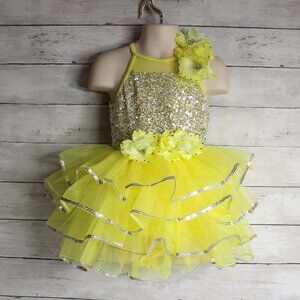 Weissman Showtime Girl's Ballet Dance Costume Size XS 2T 3T Sequin